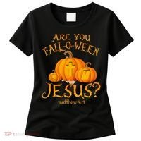 Are You Fall O Ween Jesus Christian Halloween Pumpkin Women's T-Shirt thumb 0