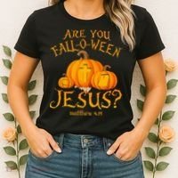 Are You Fall O Ween Jesus Christian Halloween Pumpkin Women's T-Shirt thumb 2