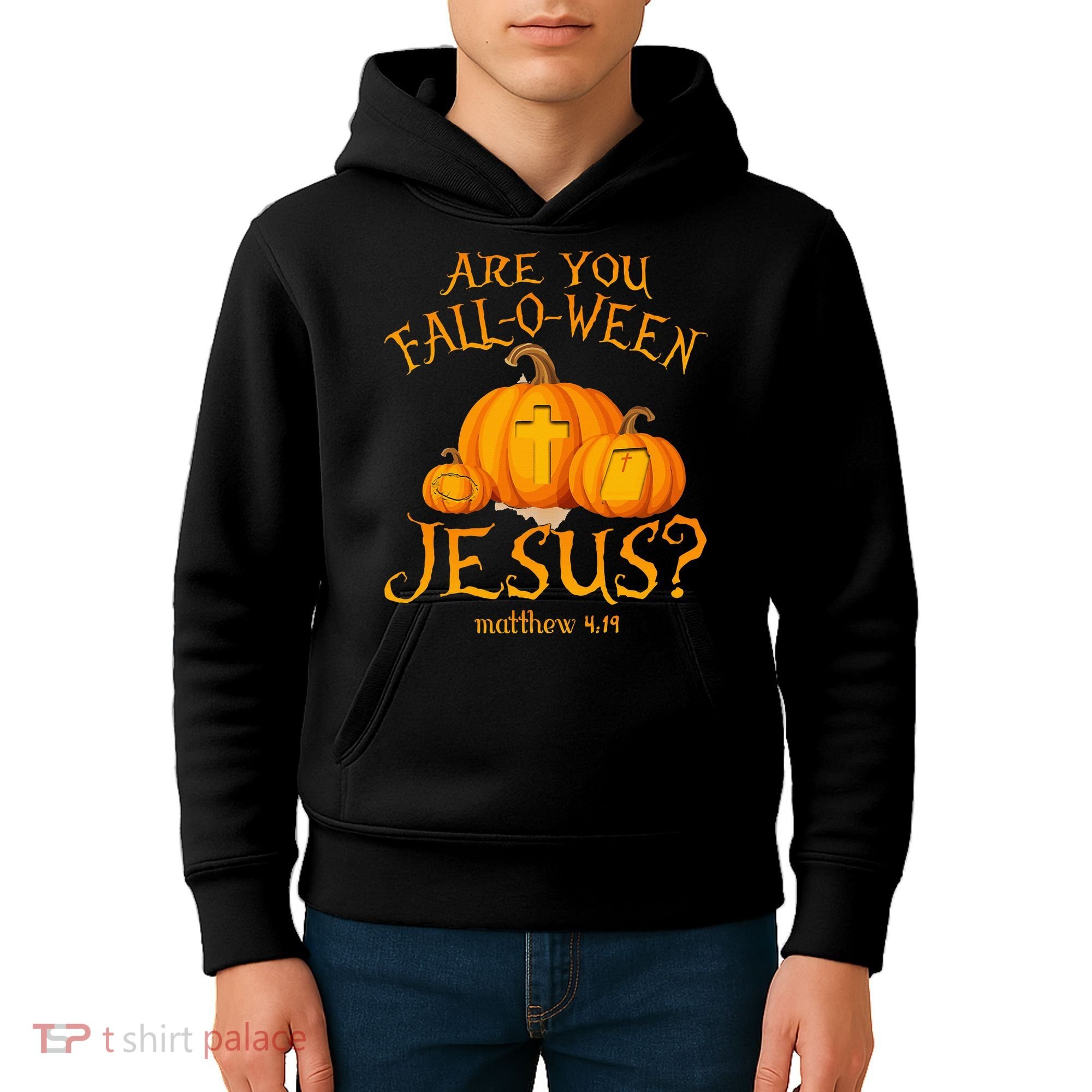 Are You Fall O Ween Jesus Christian Halloween Pumpkin Kids Hoodie