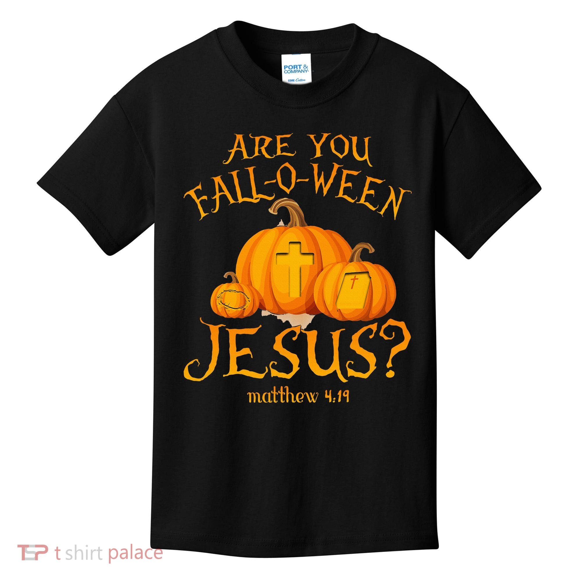 Are You Fall O Ween Jesus Christian Halloween Pumpkin Kids T-Shirt