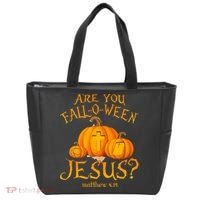 Are You Fall O Ween Jesus Christian Halloween Pumpkin Tote Bag thumb 0
