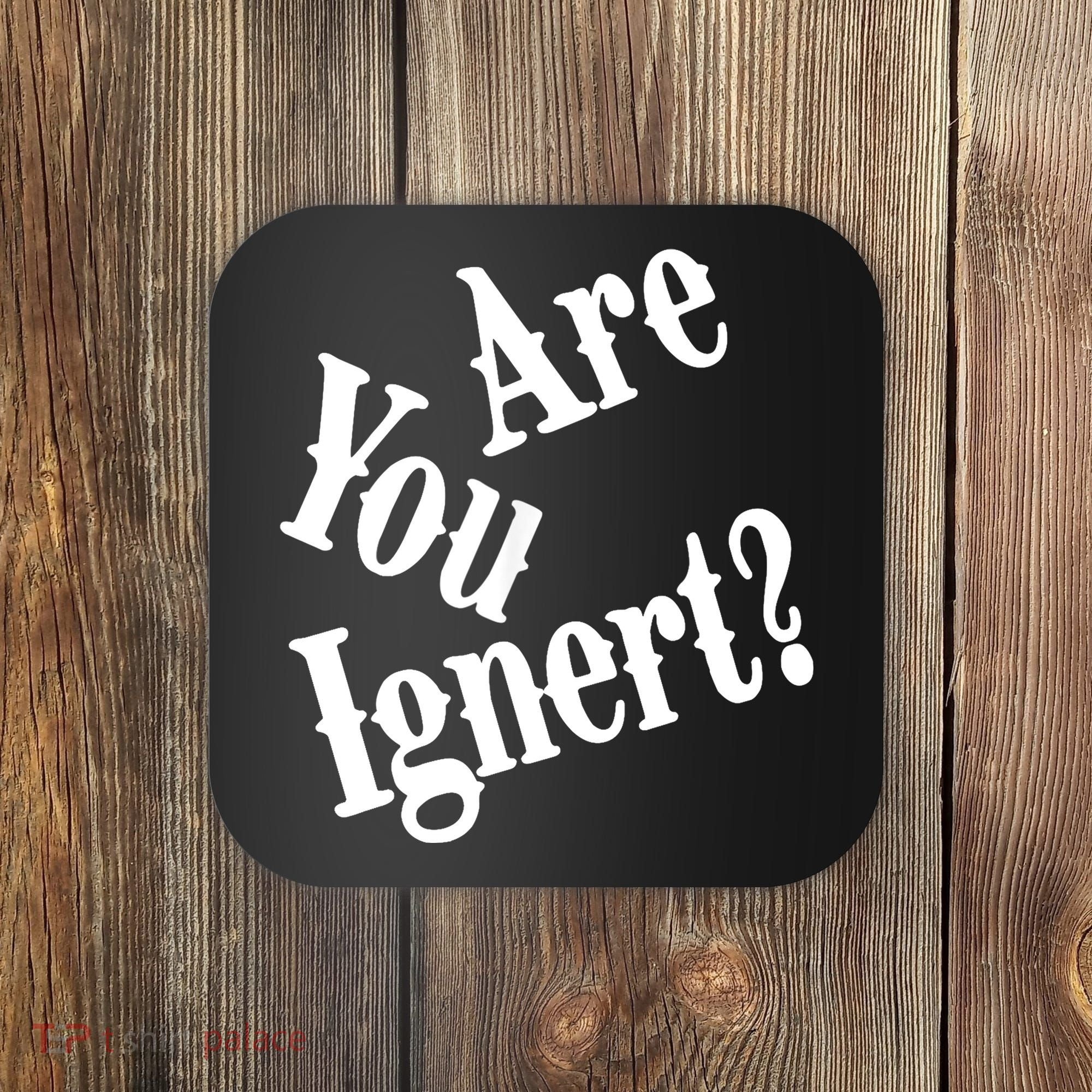 Are You Ignert Funny Humor Saying Sarcastic Jokes Coaster