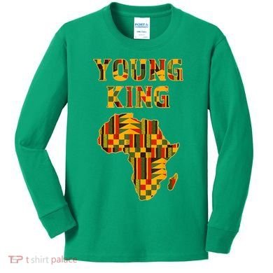 African Young King Kids Long Sleeve Shirt