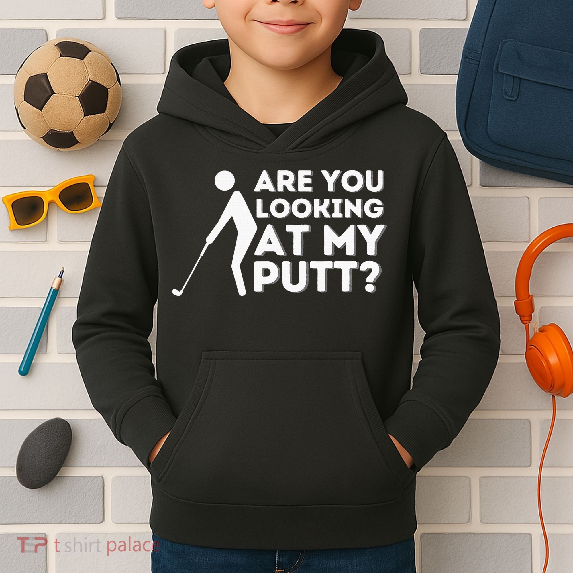 Are You Looking At My Putt Golf Lover Gift Kids Hoodie