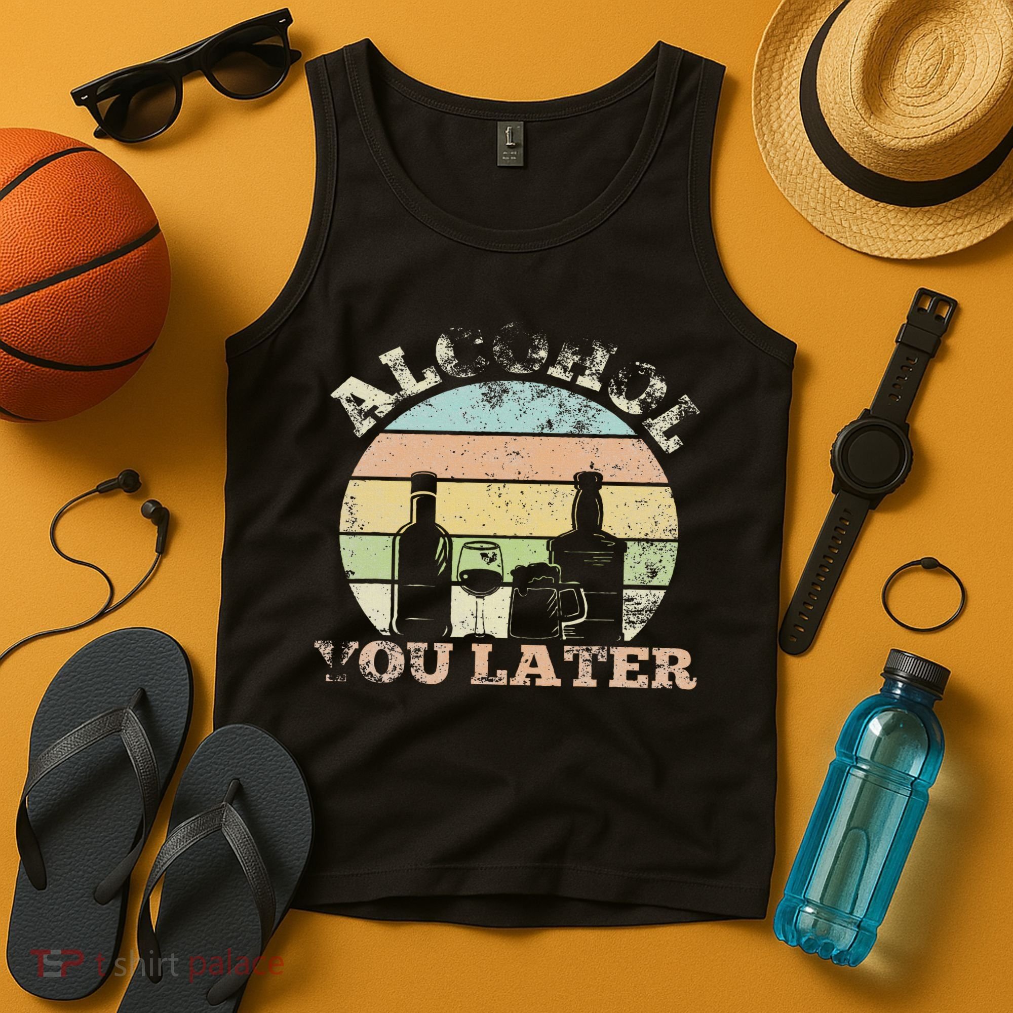 Alcohol You Later Funny Drinking Pun Tank Top
