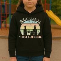 Alcohol You Later Funny Drinking Pun Kids Hoodie thumb 3