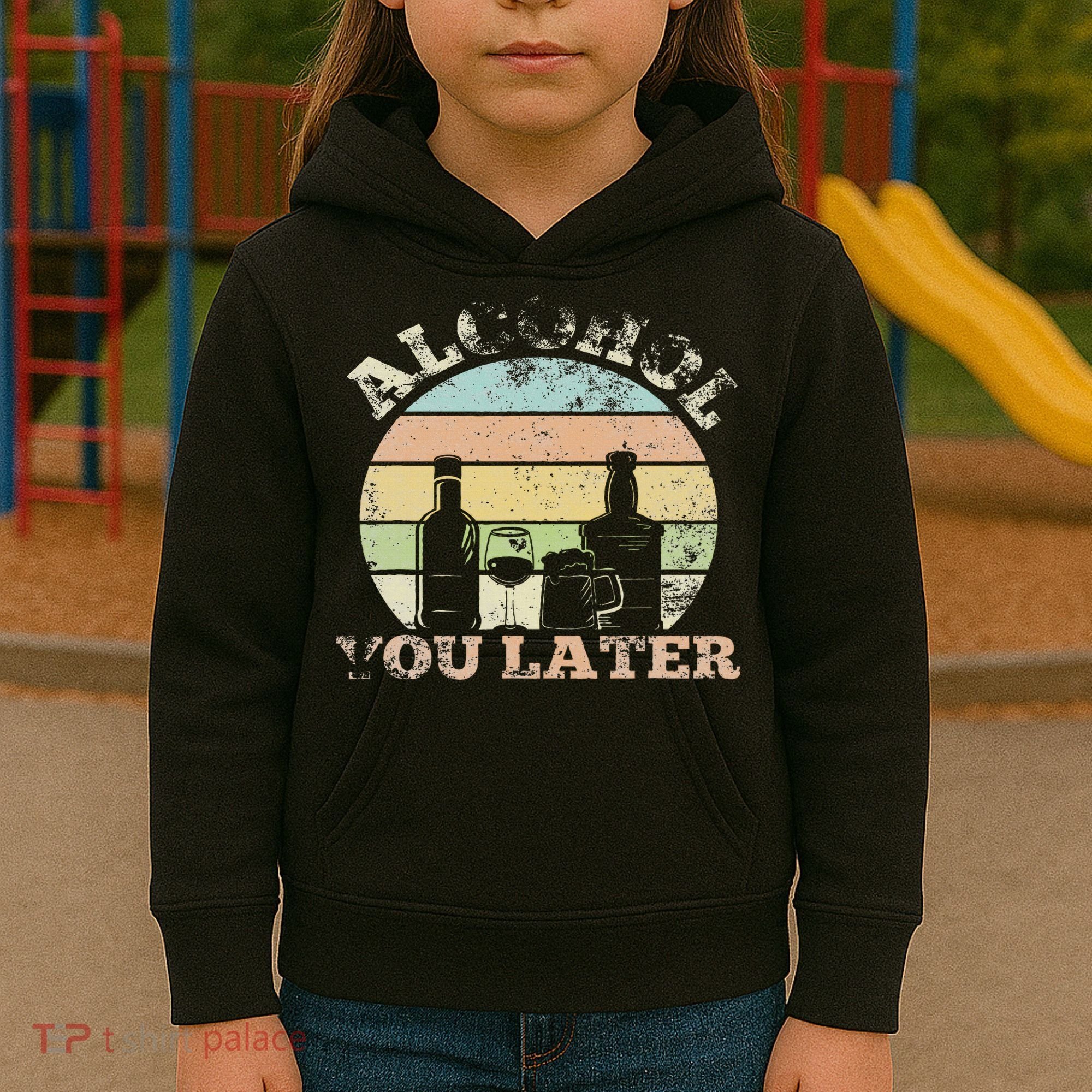 Alcohol You Later Funny Drinking Pun Kids Hoodie