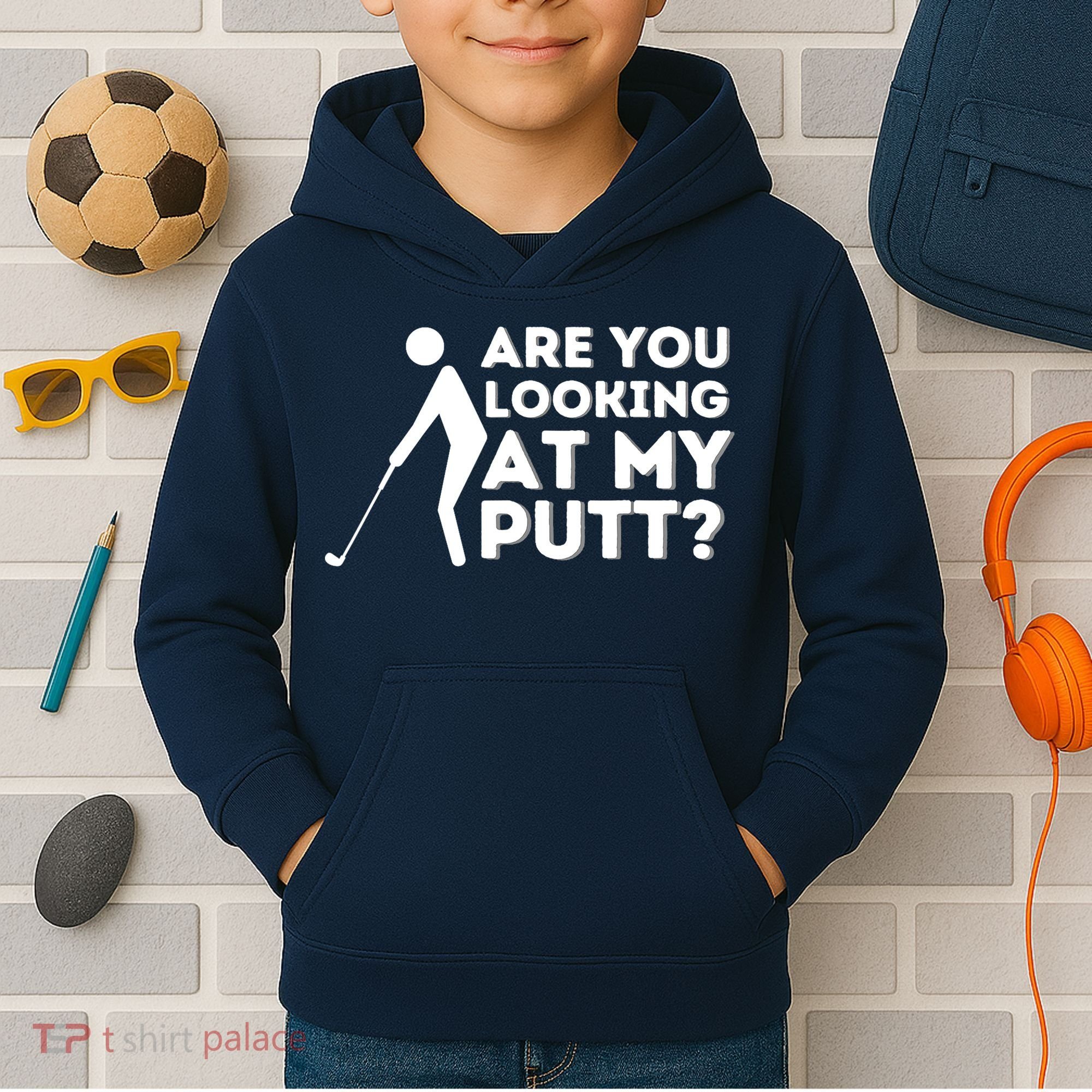 Are You Looking At My Putt Golfing Lover & Golf Gift Kids Hoodie