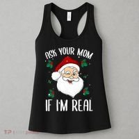 Ask Your Mom If I'm Real Funny Christmas Santa Claus Xmas Women's Tank Top thumb 3