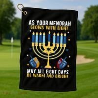 As Your Menorah Glows With Light May All Eight Days Be Warm And Bright Golf Towel thumb 1
