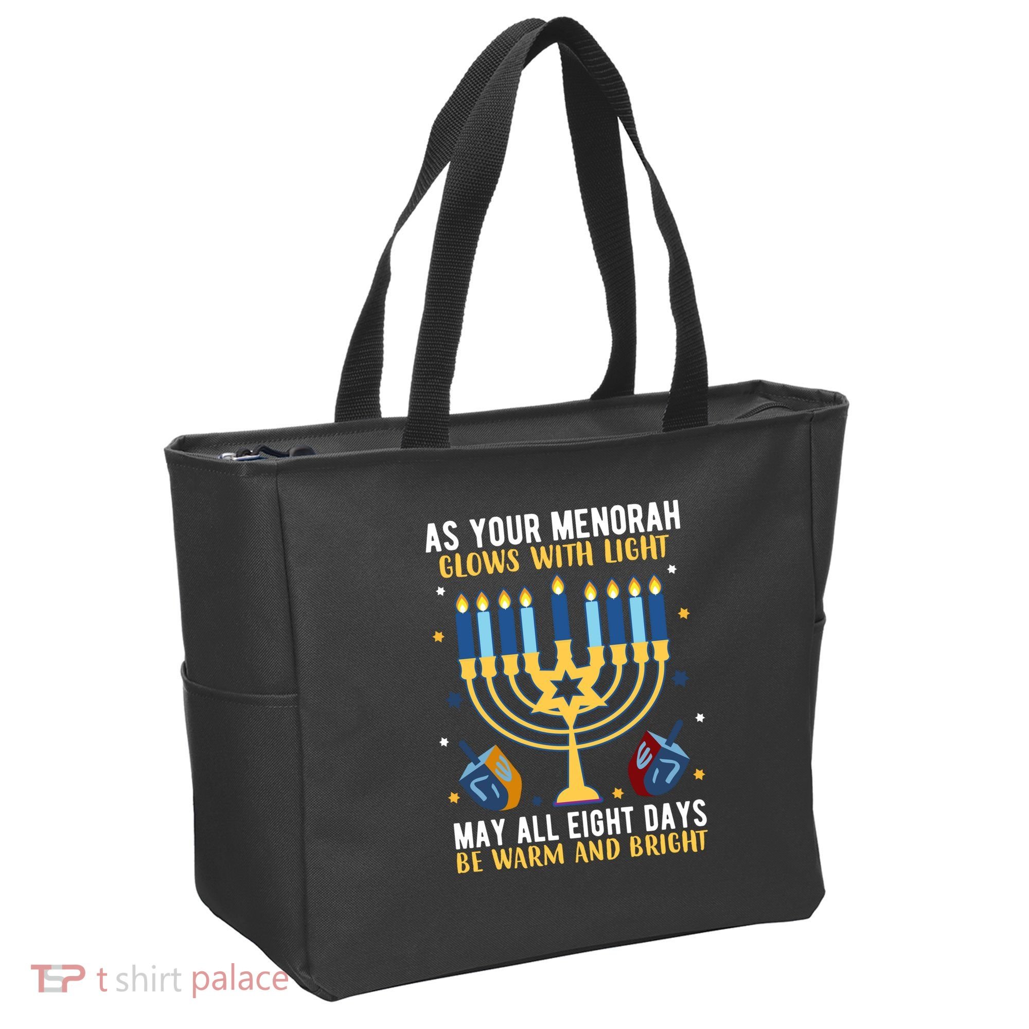 As Your Menorah Glows With Light May All Eight Days Be Warm And Bright Tote Bag