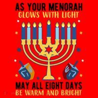 As Your Menorah Glows With Light May All Eight Days Be Warm And Bright Santa Hat thumb 1