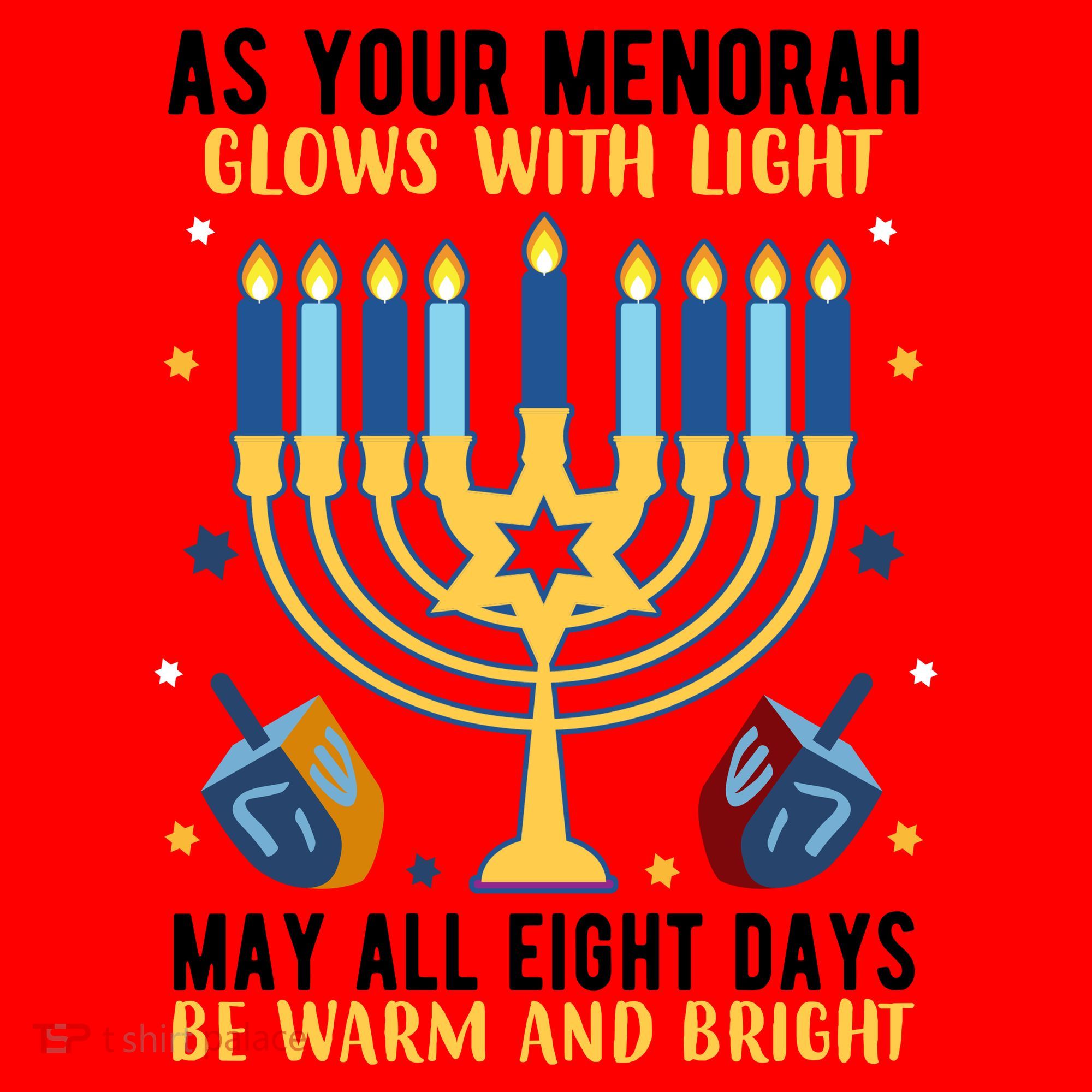 As Your Menorah Glows With Light May All Eight Days Be Warm And Bright Santa Hat