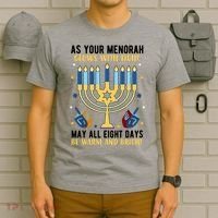 As Your Menorah Glows With Light May All Eight Days Be Warm And Bright T-Shirt thumb 6