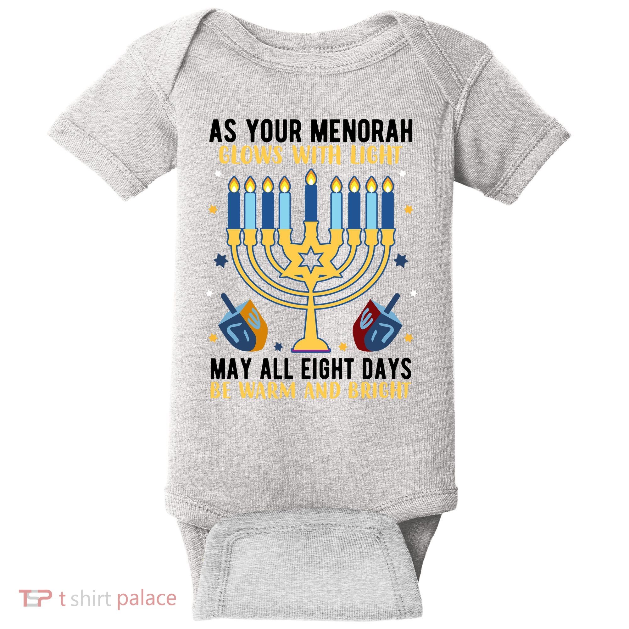 As Your Menorah Glows With Light May All Eight Days Be Warm And Bright Baby Bodysuit
