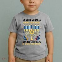 As Your Menorah Glows With Light May All Eight Days Be Warm And Bright Toddler T-Shirt thumb 2