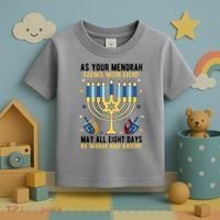 As Your Menorah Glows With Light May All Eight Days Be Warm And Bright Toddler T-Shirt thumb 3