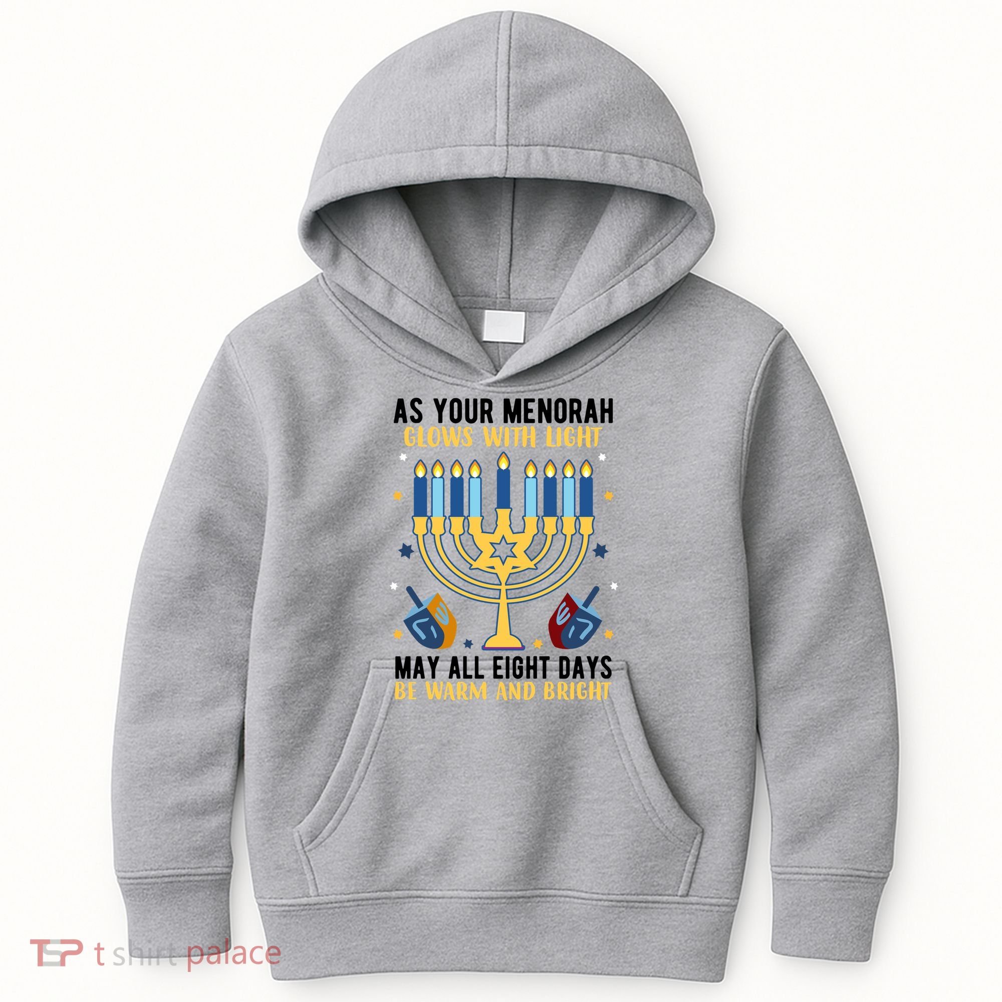 As Your Menorah Glows With Light May All Eight Days Be Warm And Bright Kids Hoodie