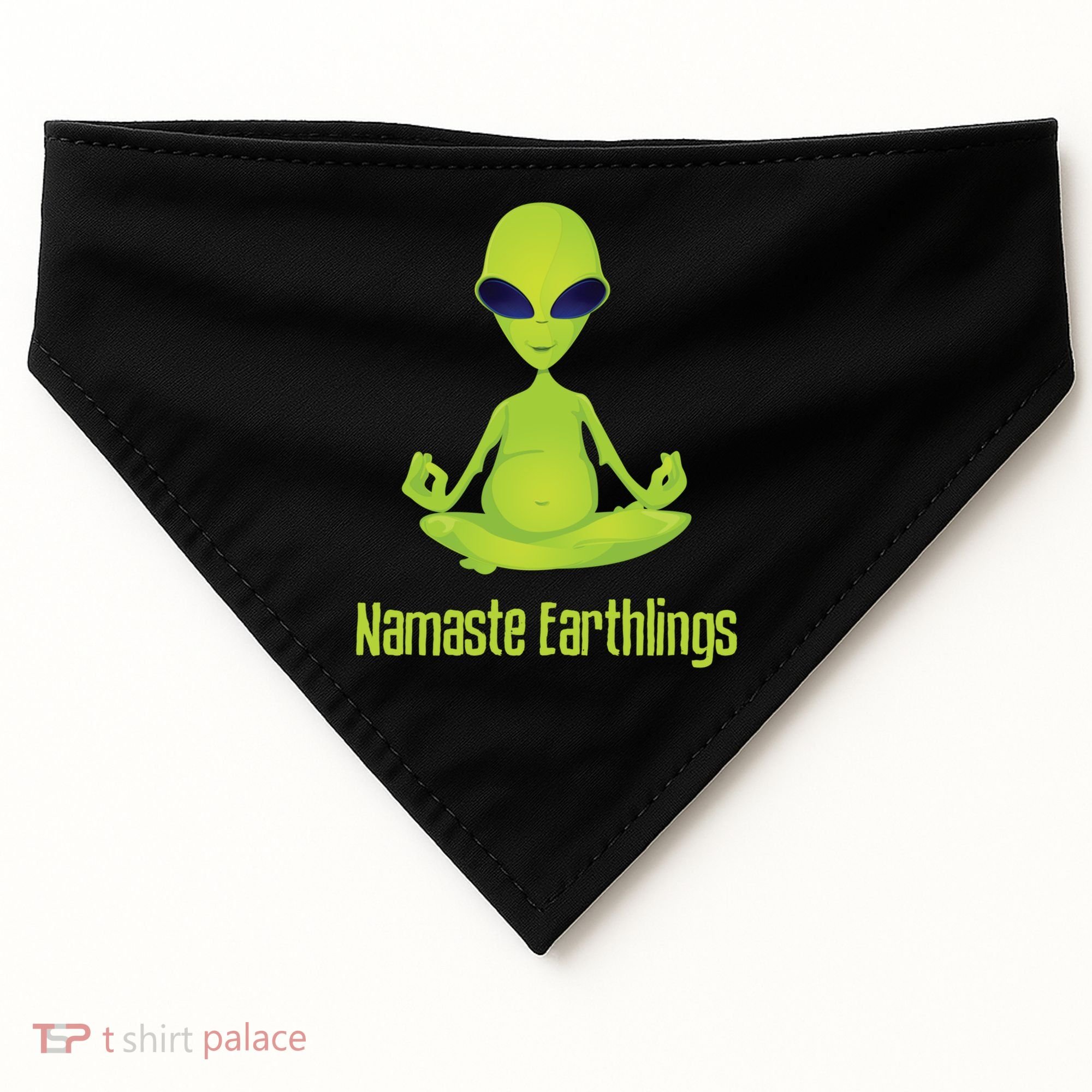 Alien Yoga Meditation Namaste Gift USA-Made Doggie Bandana