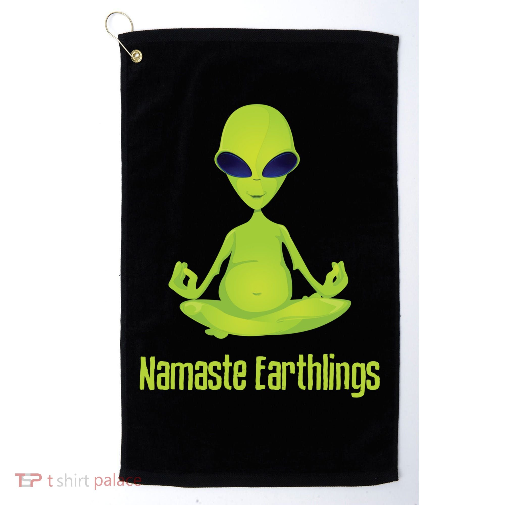 Alien Yoga Meditation Namaste Gift Golf Towel