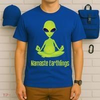 Alien Yoga Meditation Namaste Gift T-Shirt thumb 6
