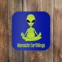 Alien Yoga Meditation Namaste Gift Coaster thumb 0