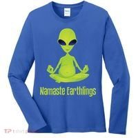 Alien Yoga Meditation Namaste Gift Women's Long Sleeve Shirt thumb 0