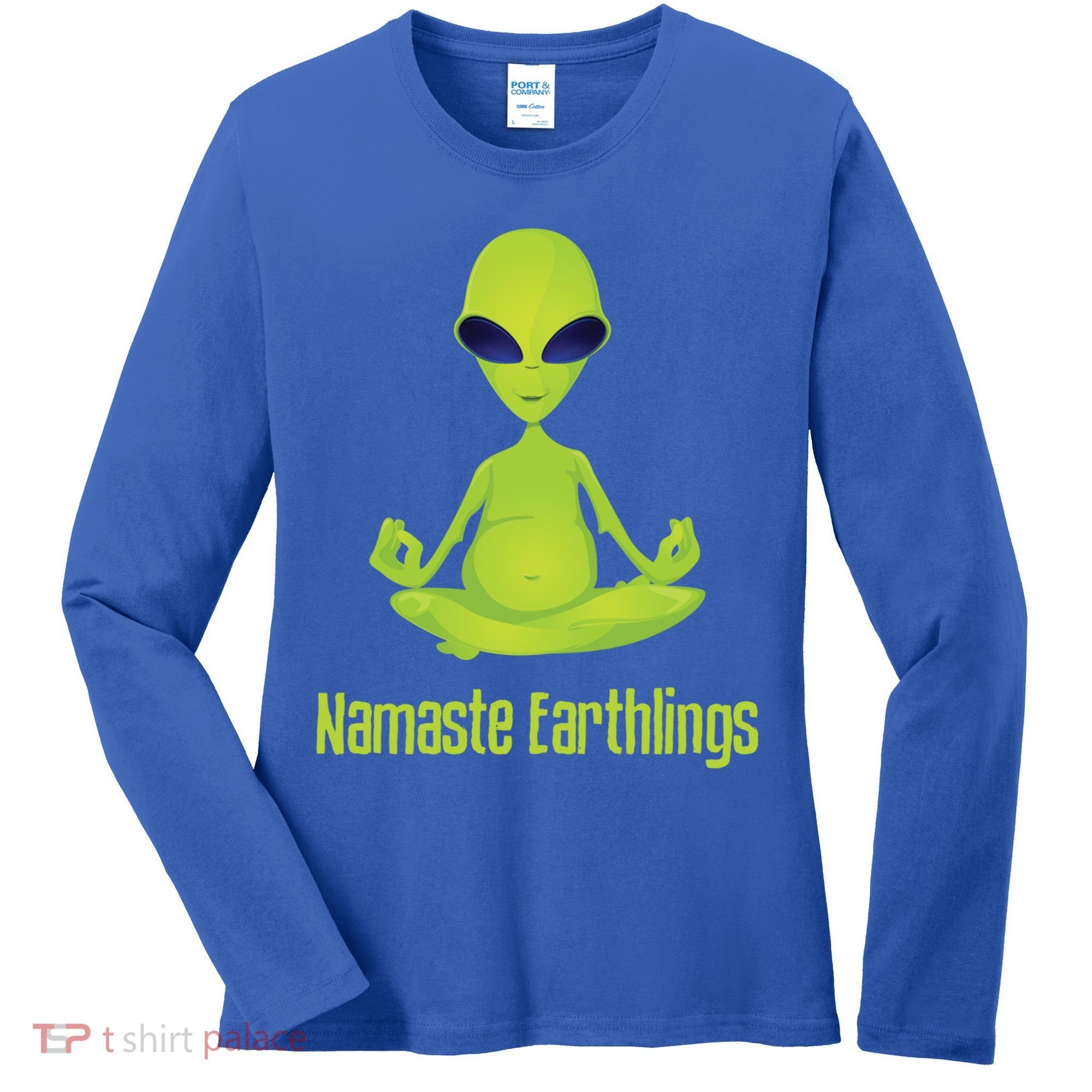 Alien Yoga Meditation Namaste Gift Women's Long Sleeve Shirt