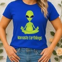 Alien Yoga Meditation Namaste Gift Women's T-Shirt thumb 2
