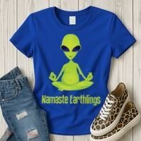 Alien Yoga Meditation Namaste Gift Women's T-Shirt thumb 3