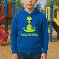 Alien Yoga Meditation Namaste Gift Kids Hoodie thumb 2