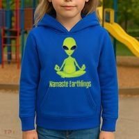Alien Yoga Meditation Namaste Gift Kids Hoodie thumb 3