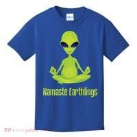 Alien Yoga Meditation Namaste Gift Kids T-Shirt thumb 0