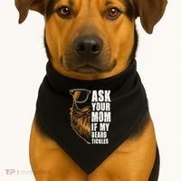 Ask Your Mom If My Beard Tickles USA-Made Doggie Bandana thumb 1