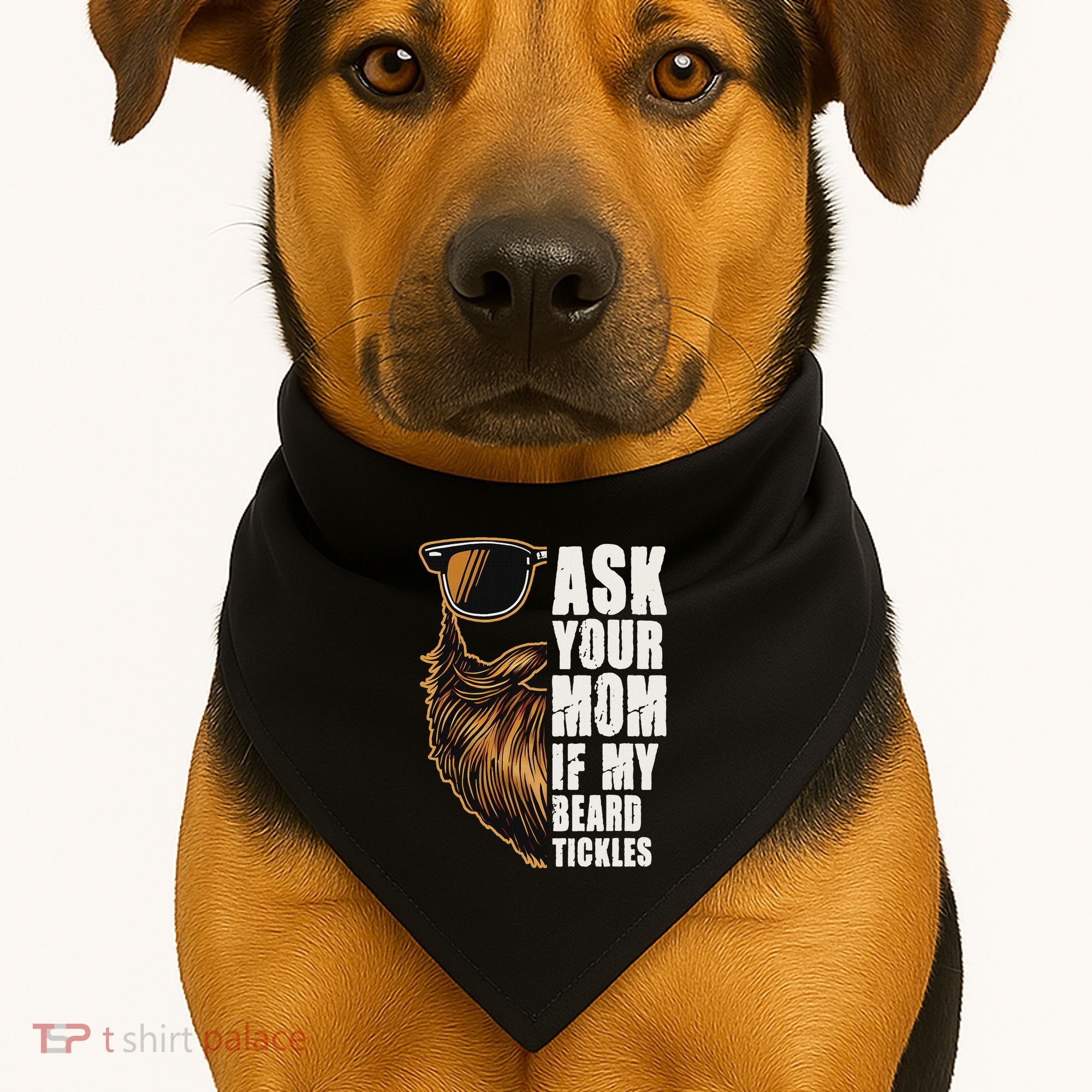 Ask Your Mom If My Beard Tickles USA-Made Doggie Bandana