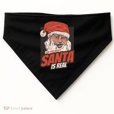 Ask Your Mom If Santa Is Real USA-Made Doggie Bandana