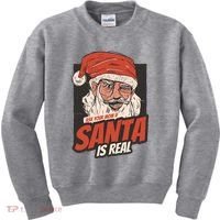 Ask Your Mom If Santa Is Real Funny Kids Sweatshirt thumb 0