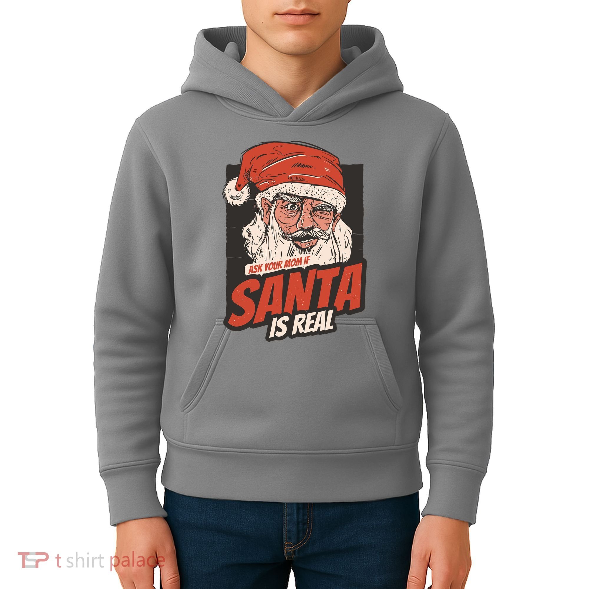 Ask Your Mom If Santa Is Real Funny Kids Hoodie