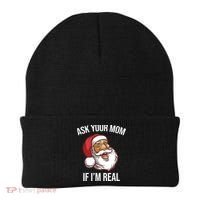 Ask Your Mom If I'm Real Funny Santa Beanie thumb 0