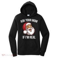Ask Your Mom If I'm Real Funny Santa Women's Hoodie thumb 0