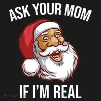 Ask Your Mom If I'm Real Funny Santa Women's Hoodie thumb 2
