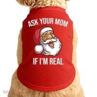 Ask Your Mom If I'm Real Funny Santa Doggie Tank thumb 0