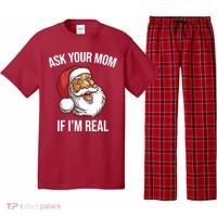 Ask Your Mom If I'm Real Funny Santa Pajama Set thumb 0
