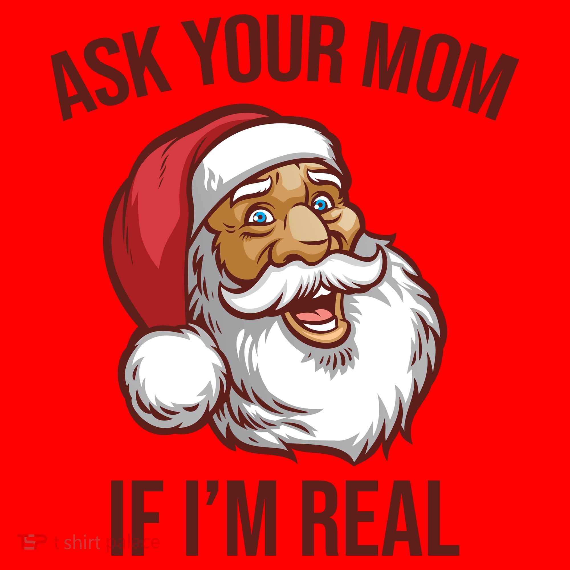 Ask Your Mom If I'm Real Funny Santa Santa Hat