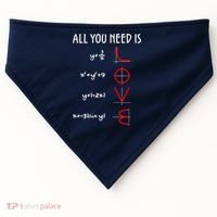 All You Need Is Love Math Vertical USA-Made Doggie Bandana thumb 0