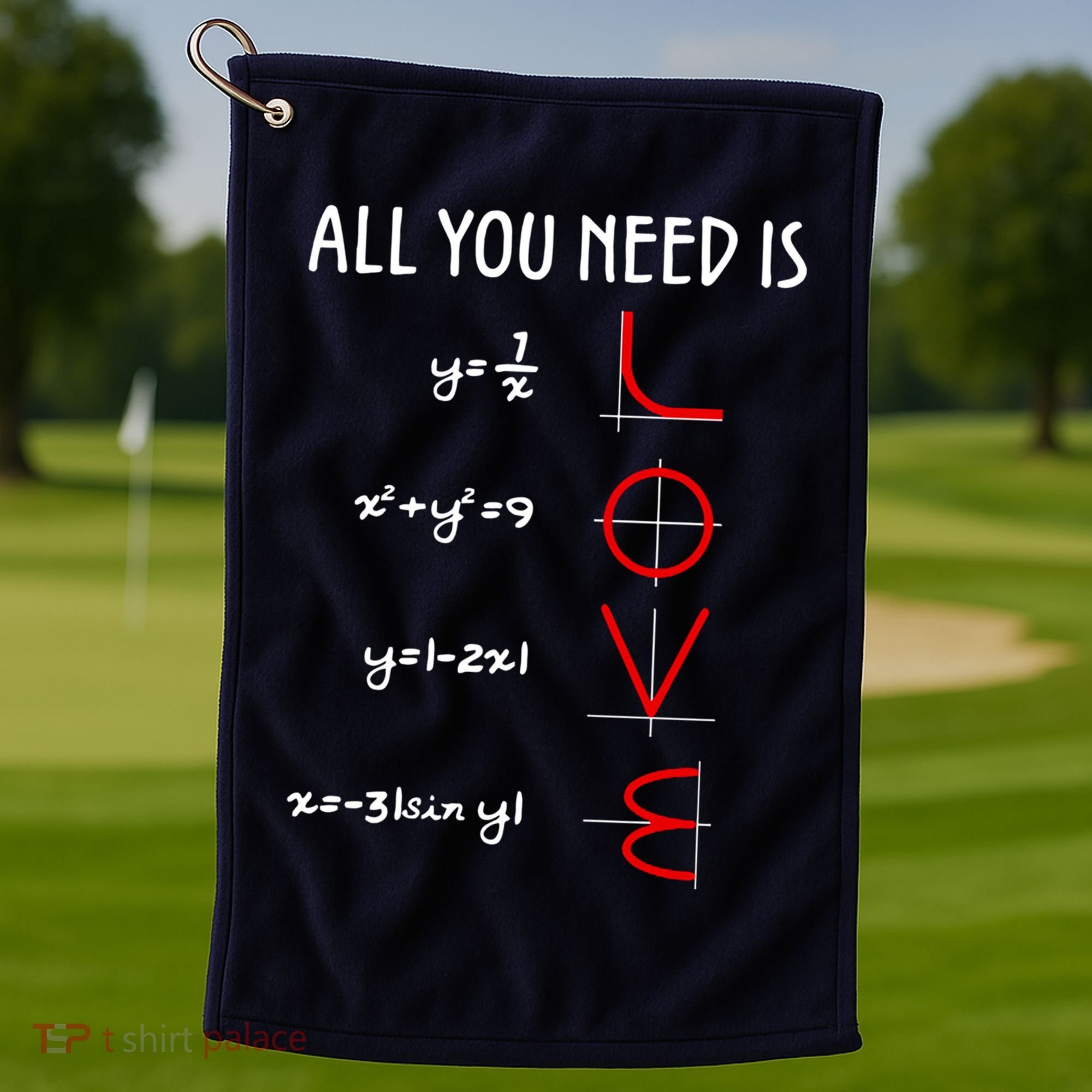 All You Need Is Love Math Vertical Golf Towel