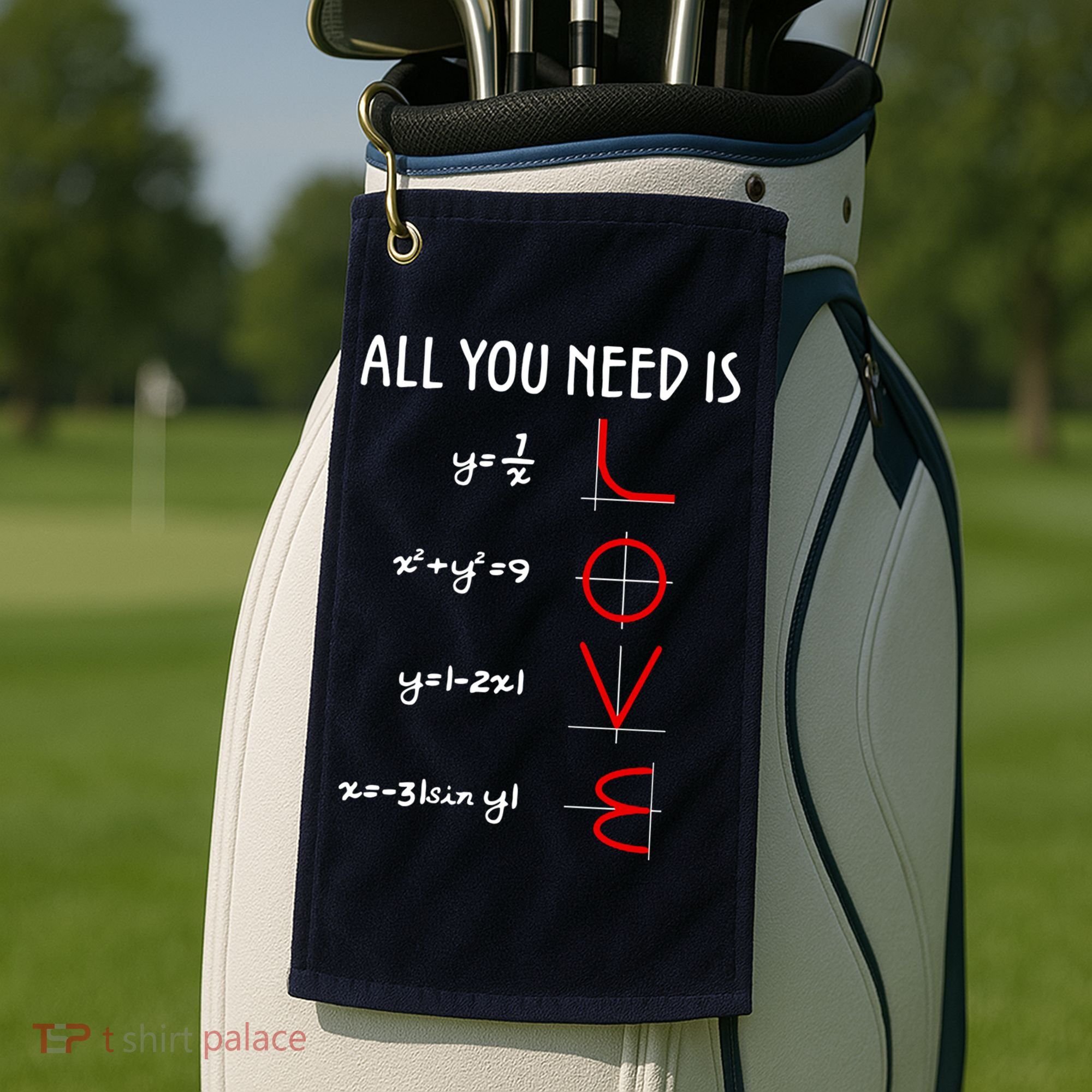 All You Need Is Love Math Vertical Golf Towel