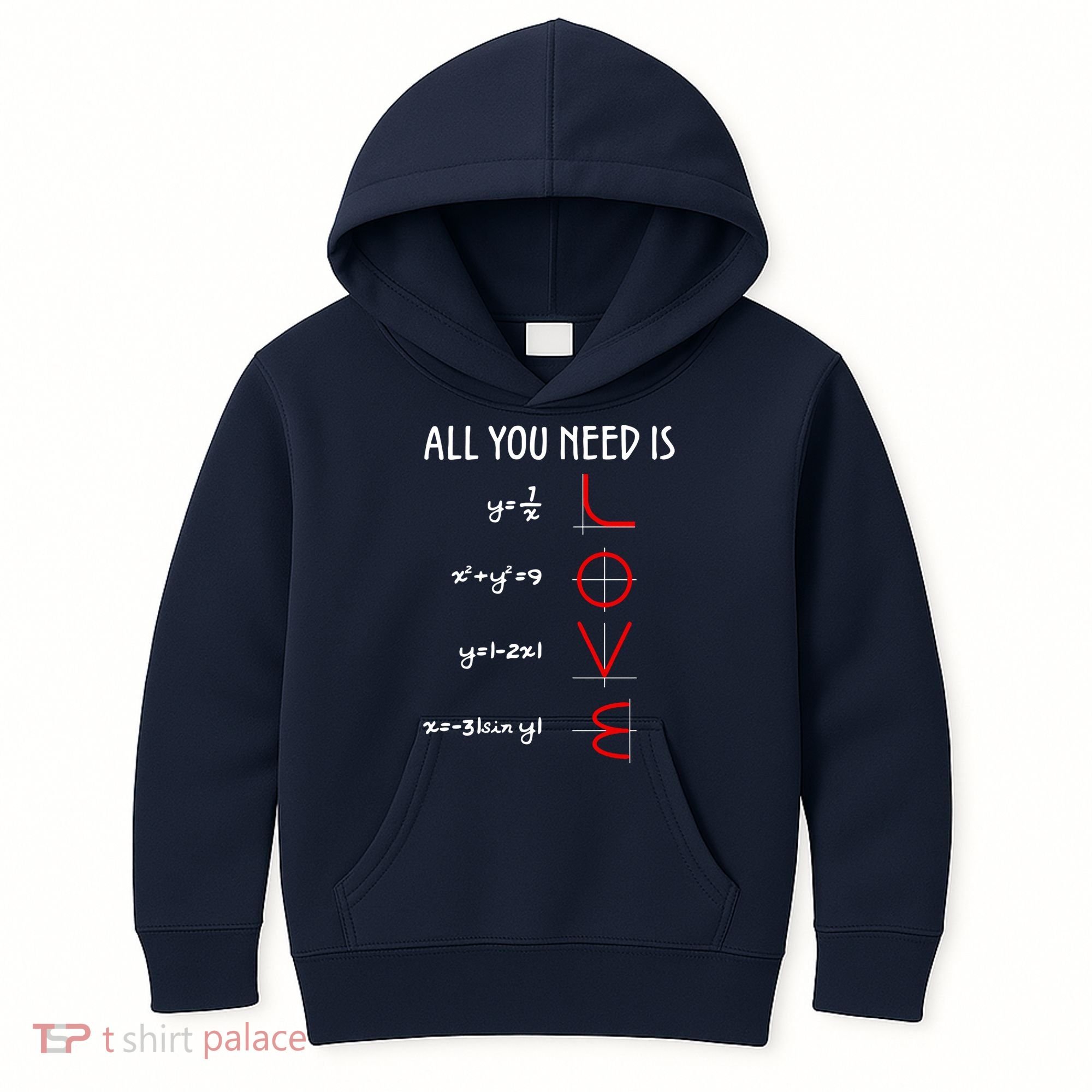 All You Need Is Love Math Vertical Kids Hoodie