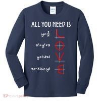 All You Need Is Love Math Vertical Kids Long Sleeve Shirt thumb 0