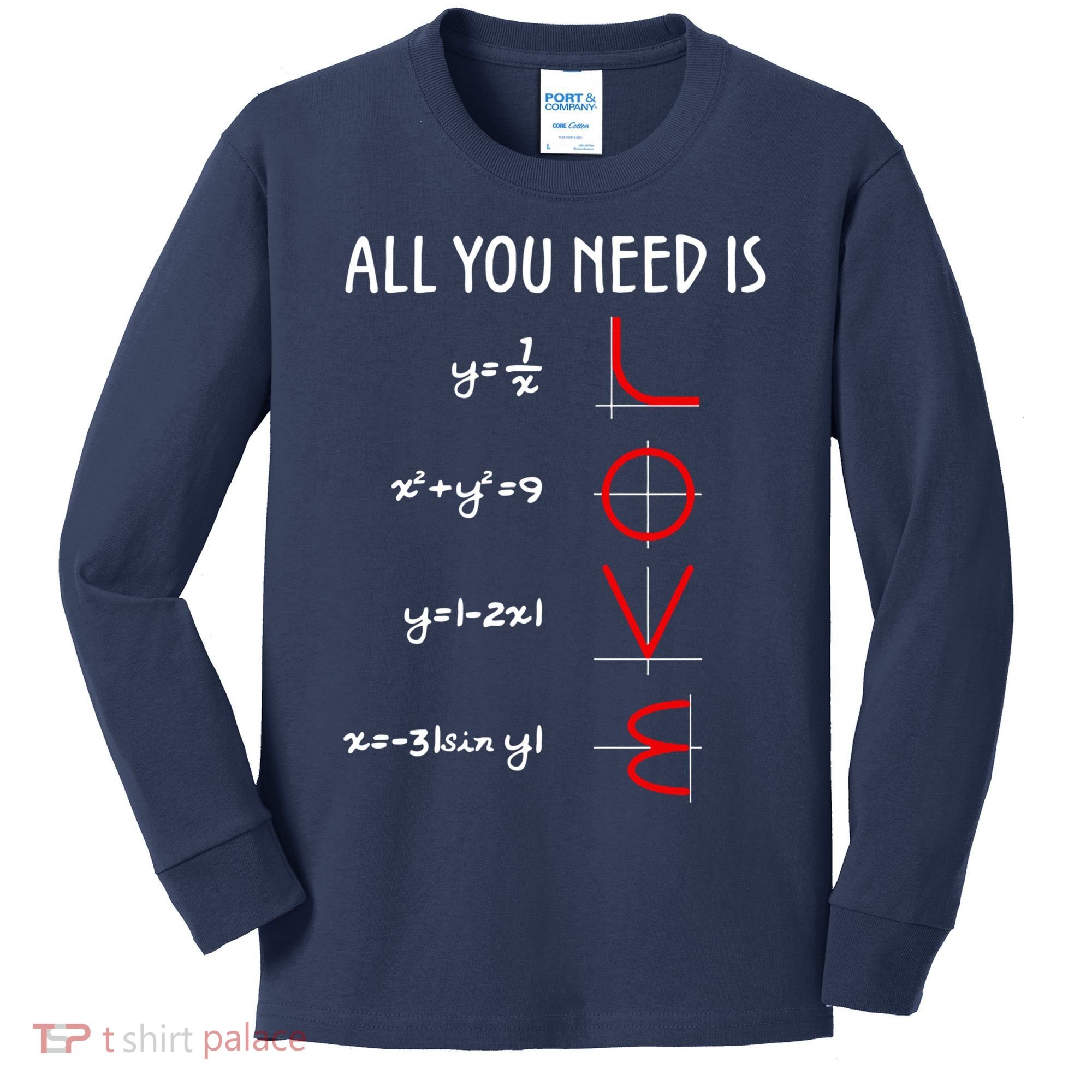 All You Need Is Love Math Vertical Kids Long Sleeve Shirt
